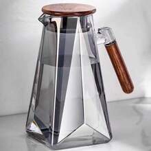 1 件 1700ml 耐高温防爆透明大容量玻璃水壶，适用于电炉，硼硅酸盐材质，适用于水、果汁、茶、饮料