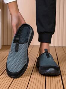 Sandalias deslizantes de malla para hombres, cómodas sandalias casuales de verano antideslizantes para exteriores