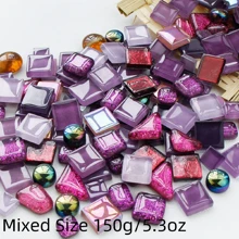 150g/5,3oz Azulejos de Mosaico de Vidro Tamanhos Mistos, Suprimentos DIY para Projetos Artísticos, Acessórios de Artesanato de Decoração para Casa, Suprimentos de Vidro