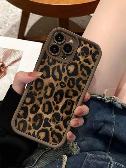 TPU Shockproof Leopard Print 1pc Personalized Pattern Full Protective Fashion Phone Case Compatible With IPhone Apple 16/15/14/13/12/11 Pro Max And Series Waterproof Anti-Fall Scratch Resistant Anniversary Gift Spring Party Mom Gift