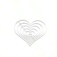 1 件剪贴簿 DIY 6 重爱心金属压花碳钢刀模切纸模切蚀刻切割刀模切 - 銀色 - 查看 5