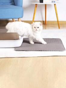 Tapis à litière pour chat imperméable à l'eau et aux urines, double couche, pliable, tapis de litière pour animaux de compagnie, tapis de lit pour animaux de compagnie, fournitures de nettoyage pour chats