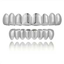 THATBOY 2pcs/Set Hip Hop Rapper Fashion Jewelry For Vampire Grillz 18K Golden Silvery Color Plated Braces Vampire Wolf Teeth Grills,Halloween - Multicolor - View 12