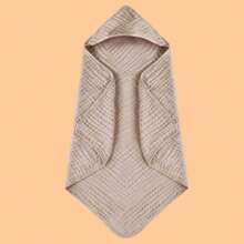 1 pièce Cape de bain à capuchon en gaze à bulles, couverture d'emmaillotage multifonctionnelle, serviette de bain pour bébé, unisexe, ultra-douce pour toutes les saisons, idéal pour la salle de bain, la poussette et la sieste, cadeau de naissance