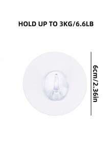 5pcs Pack Crystal Clear No-Drill Wall Hooks, Multi-Function Hooks For Keys Hanging, Suitable For Home, Kitchen, Living Room, Bathroom
