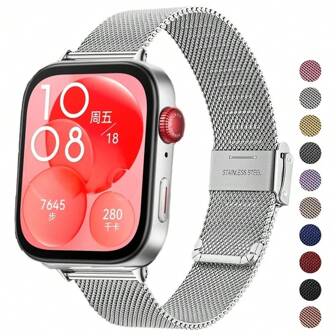 1 st metallrem kompatibel med Watch Fit3 Band Spänne i rostfritt stål Correas kompatibel med FIT 3 ersättningsarmband