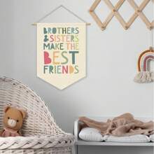 帆布壁挂装饰适用于托儿所、婴儿房、儿童房、小兄弟、大兄弟、兄弟是最好的朋友、大哥哥 - 彩色 - 查看 10