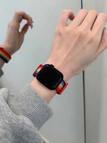 Correa de Apple Watch 1 pieza unisex de nailon tejido compatible con Apple Watch de 42 mm, 38 mm, 40 mm, 41 mm, 44 mm, 45 mm, 46 mm, 49 mm, correa de repuesto para smartwatch de moda compatible con Apple Watch Serie Ultra2, Ultra SE2, SE, 10, 9, 8, 7, 6, 5, 4, 3, 2, 1, gran regalo de vuelta a la escuela