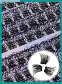 156 件 DYCKO DIY 簇状假睫毛，3D 立体效果，D 卷曲 8-16 毫米分段假睫毛，自然蓬松，防水，可重复使用，适合初学者在家 DIY、节日、派对