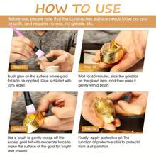 100mml Golden Leaf Adhesive, Water-Based Varnish, DIY Jewelry Making Supplies, Crafts & Sewing, Artistic Gilding Kit - Black - View 4