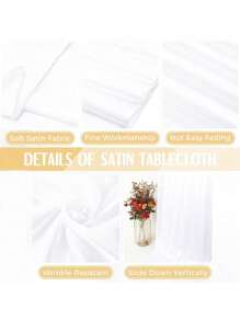 1PC Luxury Satin Tablecloth Glittering Rectangular Fabrics Of Various Colors Perfect For Weddings, Ceremonies, Festivals And Birthday Parties Multifunctional Dining Table Layout | Elegant Tablecloth | Tablecloth