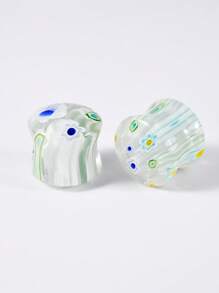 1 paar glazen intersperse bloemen oordopjes en tunnel oor expander stretcher oormeters mooie taille stevige body piercing sieraden voor mannen en vrouwen dagelijks dragen 6-30mm