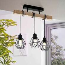 木制长吧台吊灯，适用于咖啡厅、服装店、餐厅的创意照明