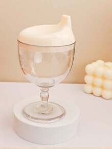 1个150ml高脚奶杯防摔学饮杯婴儿家用喝水直筒鸭嘴玻璃奶瓶 - 彩色 - 查看 10