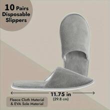 10 Pairs Luxury Slippers, Ultra-Soft Non-Slip Slipper, Bulk Hotel & Spa Quality, Perfect For Guests, Travel, Shoeless Homes, Mens 11, Womens 12, Home Essential Bath/Bathroom Accessories