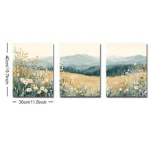 Bộ 3 bức tranh phong cảnh đồng quê Boho Mountain Daisy Wildflower không khung trang trí nhà nông thôn thẩm mỹ Tranh in vải canvas tối giản cho ký túc xá, căn hộ, phòng khách, phòng ngủ, trang trí nhà hiện đại - Nhiều màu - Xem 8