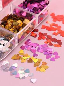 6 格心形迷你星星混合美甲亮片可爱彩色五角星混合尺寸爱心闪亮全息美甲设计卡哇伊 Y2K 美甲装饰美甲沙龙美甲用品 DIY - 彩色 - 查看 9