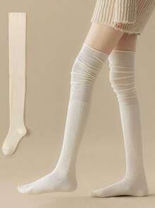 1双/2双/3双/5双装 女士过膝长袜，适合搭配靴子，舒适保暖 - 彩色 - 查看 10
