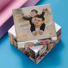 Customized Photo Cube, High-Definition UV Printed Photo Cube, Growth Memory Photo Cube/Wedding Anniversary Photo Cube/Graduation Photo Cube/Back-To-School Photo Cube/Corporate Gift Photo Cube/Family Memory/Travel Memory Photo Cube/Photo Cube Display/Pet Photo Cube/Couple Photo Cube/Creative Gift - Multicolor - View 3