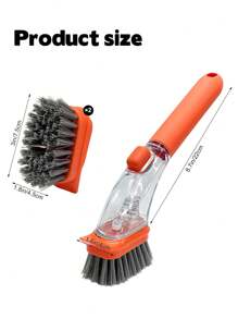 3 件装皂液控制洗碗刷，带手柄和 2 个可互换头，防刮洗碗刷分配刷垫皂液器垫圈套装，适用于清洁厨房碗碟、锅、平底锅、水槽