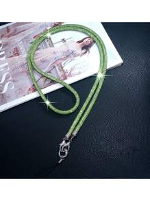 Correa para bolso de hombro desmontable de lujo con cuentas de cristal, correa cruzada de cadena de moda para bolso para mujeres, adornada con cristales para regalos de alta gama para madre, familia, amigos, cumpleaños, vacaciones, adorno para teléfono, cordón para teléfono