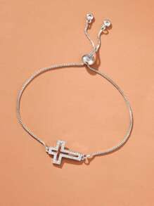 1 pieza Brazalete de niña decorado con cruz de circonita cúbica de moda - geometría - Ver 6