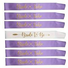 7/14pcs Bride To Be Gift Set, Polyester Bride Tribe Sashes With Heart Glasses, Bridal Shower & Wedding Party Supplies, Bridesmaid Appreciation Present - Multicolor - View 18