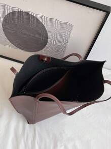 Bolso de hombro tipo tote de gran capacidad, de estilo minimalista y casual de moda