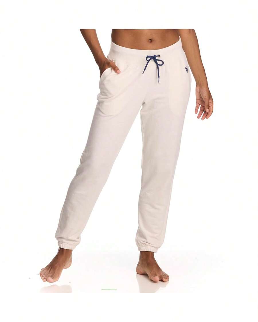 Pantalones de chándal jogger para mujer de U.S. Polo Assn., pantalones de estar en casa de felpa francesa - Nube - Ver 1