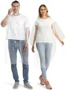 6pcs Disposable Raincoat Adult Pullover Poncho High Pressure PE Thickened Material Outdoor Hiking Rafting - Multicolor - View 6