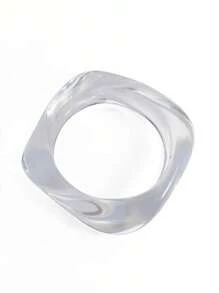 1pc Tie-Dye Marble Print Semicircular Acrylic Bracelet, Fashionable & Versatile Geometric Bohemian Style For Casual, Holiday Wear - Bracelet - View 9