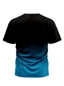 Men's Gradient 3D Beer Dashboard Print T-Shirt , Casual Polyester, Crew Neck, Short Sleeve Tee With "NECISTO CERVEZA" Text , Summer Wear, Machine Washable, Emo - Multicolor - View 4