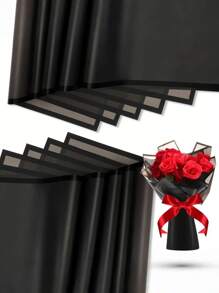 MEHELANY 20/10/5/1张/包 花卉包装纸 - 防水花束包装纸，适用于情人节、DIY手工制作、花卉用品、婚礼、生日礼物包装、礼品包装、花束包装、DIY插花、母亲节、生日、婚礼、毕业典礼和周年纪念日 - 黑色 - 查看 5