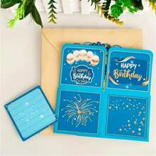 A Unique 3D Pop-Up Birthday Card Box With Envelope And Note - Hand-Engraved Laser-Cut Paper Sculpture Design - Personalized Pop-Up Greeting Card For Family, Friends And Loved Ones - Perfect For Valentine's Day And Birthday Celebrations