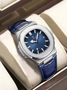 Đồng hồ nam cao cấp bằng thép không gỉ 306 - Kim dạ quang, chống nước 30M, chức năng hiển thị ngày | Phụ kiện công sở cao cấp, thích hợp làm quà tặng Ngày Valentine, Ngày của Cha, sinh nhật hoặc tốt nghiệp. - Bạc - Xem 3