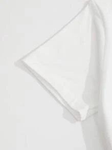 Áo thun nữ in theo yêu cầu - Thêm chữ và hình ảnh của riêng bạn, trang phục tối giản mùa xuân/hè, in theo yêu cầu (ảnh gia đình/ảnh selfie/ảnh thú cưng/ảnh bạn bè/ảnh tiệc), chữ/lời chúc/tên tùy chỉnh, thời trang, tối giản, độc đáo, trang phục thể thao thường ngày màu trắng, đồ tập gym, thân thiện với yoga. - trắng - Xem 7