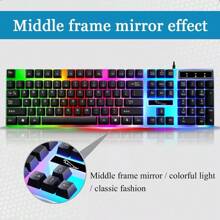 Gaming Keyboard Mouse Set Rainbow LED Wired USB For PC Laptop PS4 Xb Ox One 360UK - Black - View 6