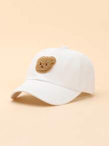 1 pieza Gorra de béisbol infantil con diseño de oso de dibujos animados, sombrero para protección solar para niño/niña de 3 a 6 años para exteriores