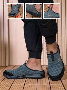 Sandalias deslizantes de malla para hombres, cómodas sandalias casuales de verano antideslizantes para exteriores