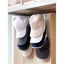 1pc Wall Mounted Hat Organizer Rack With 6 Hooks, Portable Multipurpose Storage Hanger, Over The Door Hat Rack, Closet Organizer Box Suitable For All Types And Sizes Of Hats