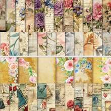 24 hojas de papel scrapbooking de 6"x6" con patrones vintage y florales, suministros de papel creativos y decorativos para manualidades de diario desordenado, papel de fondo DIY, materiales para decoupage y elaboración de tarjetas para adultos y adolescentes, útiles escolares, regreso a clases - Multicolor - Ver 1