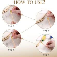 1 pieza Kit de herramientas de costura con mango de madera y cuentas, que incluye 3 piezas de agujas, ganchos de ganchillo, bordado y juego de cuentas, apropiado para bordado DIY, costura, cuentas, mejor opción de regalo para el Día de San Valentín y días festivos