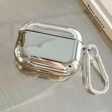 兼容 1/2 蓝牙耳机保护壳，时尚电镀 Pro 3 保护套，TPU 软壳兼容 AP 4 - 銀色 - 查看 6