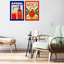 1 幅无框海报墙艺术复古卡通果汁海报和印刷饮料帆布画俱乐部酒吧商店家居装饰 - 彩色 - 查看 37