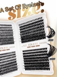 576 件 Colash 单根头发厚度 0.05 毫米，80D+100D 睫毛夹 D 卷曲 8-16 毫米混合长度，浓密自然眼部放大，在家轻松 DIY，可重复使用，超轻，适合所有场合