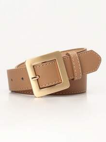 1 件百搭简约时尚方形扣女士皮带，韩版