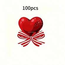 50pcs/100pcs Heart-Shaped Candy Card Holder Decoration Bow Lollipop Paper Card Insertion Cardboard Card Date Proposal Marriage Lollipop Paper Card DIY Decoration Greeting Card Birthday Mother's Day Teacher's Day Father's Day Party Decoration Wedding Anniversary Wife Parents Friends Small Gift Love Small Card (Excluding Candy)