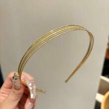 1 包 5 件简约金属发带 - 金色 - 查看 2