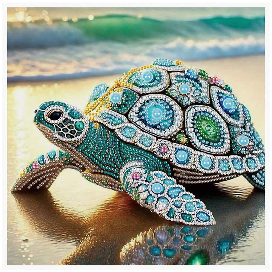 1 件 DIY 5D 特殊形状钻石艺术画，适合初学者，海龟钻石艺术套装，适合成人，水晶水钻钻石艺术画，适合家庭墙壁装饰礼物