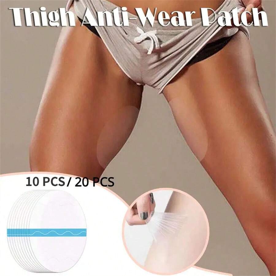 Anti-Friction Spandex Patches For Women's Inner Thighs And Calves - Invisible Body Tape With Non-Covered Elastic For Comfort And Protection - Beige Skin Color - View 1